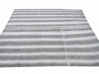 Turkish Kilim, Vintage Kilim, Handmade Flat Weave Striped Kilim Rug, Area Kilim Rug, Bohemian Kilim Rug, Office Rug, Kilim Rug 7x8, 12210
