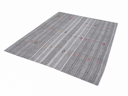 Handmade Kilim Rug, Vintage Kilim Rug, Turkish Kilim Rug, Area Kilim Rug, Gray Rug, Coastal Decor, Kid Room Rug, Rug Kilim 6x7, 12202