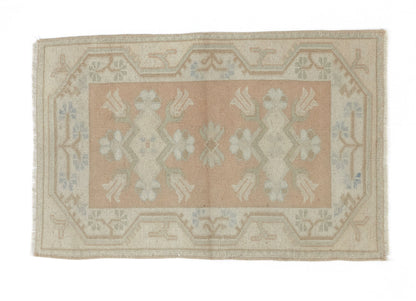 Vintage Neutral Oushak Rug ,Small Vintage Rug 2x3, Anatolian Turkish Rug , Faded Handmade Rug , Door mat Carpet Rug ,Small Area Rug,8898