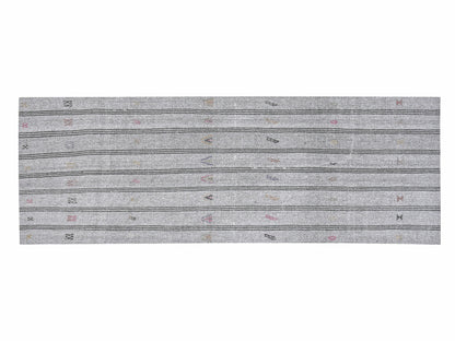 Vintage Runner, Handmade Runner Rug, Turkish Runner, Neutral Faded Rug, Kilim Runner, Long Runner, Runner Rug 4x9, Scandinavian Rug, 12224