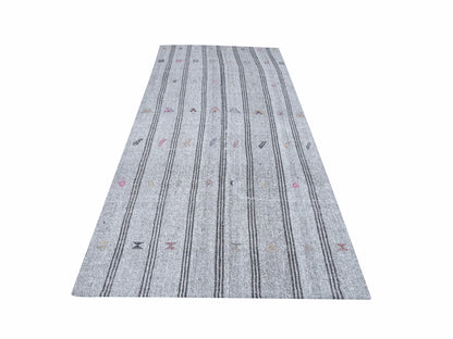 Vintage Runner, Handmade Runner Rug, Turkish Runner, Neutral Faded Rug, Kilim Runner, Long Runner, Runner Rug 4x9, Scandinavian Rug, 12224