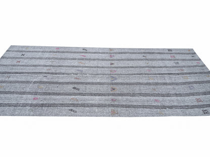 Vintage Runner, Handmade Runner Rug, Turkish Runner, Neutral Faded Rug, Kilim Runner, Long Runner, Runner Rug 4x9, Scandinavian Rug, 12224