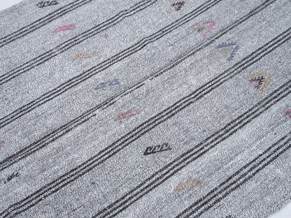 Vintage Runner, Handmade Runner Rug, Turkish Runner, Neutral Faded Rug, Kilim Runner, Long Runner, Runner Rug 4x9, Scandinavian Rug, 12224