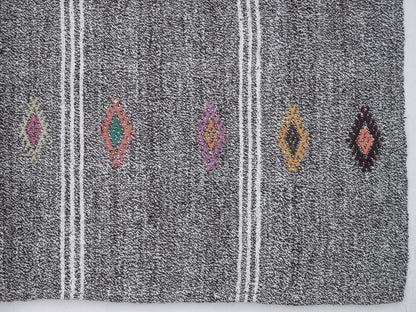 Vintage Handmade Runner Rug, Turkish Runner, Oushak Runner, Kilim Runner, Hallway Runner, Gray Rug, Entryway Rug, Runner Rug 3x9, 12225