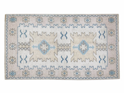 Oushak Handmade Area Rug, Turkish Vintage Eclectic Rug, Bedroom Rug, Oushak Carpet, Rug 3x5, Bohemian Rug, Turkey Rug, Carpet Rug, 12462