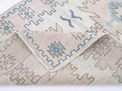 Oushak Handmade Area Rug, Turkish Vintage Eclectic Rug, Bedroom Rug, Oushak Carpet, Rug 3x5, Bohemian Rug, Turkey Rug, Carpet Rug, 12462