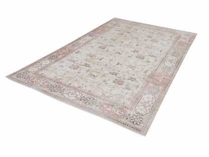 Turkish Oushak Rug, Vintage Handmade Area Rug, Neutral Faded Rug, Living Room Rug, Carpet Rug, Oushak Carpet, Turkey Rug, Rug 7x10, 12490