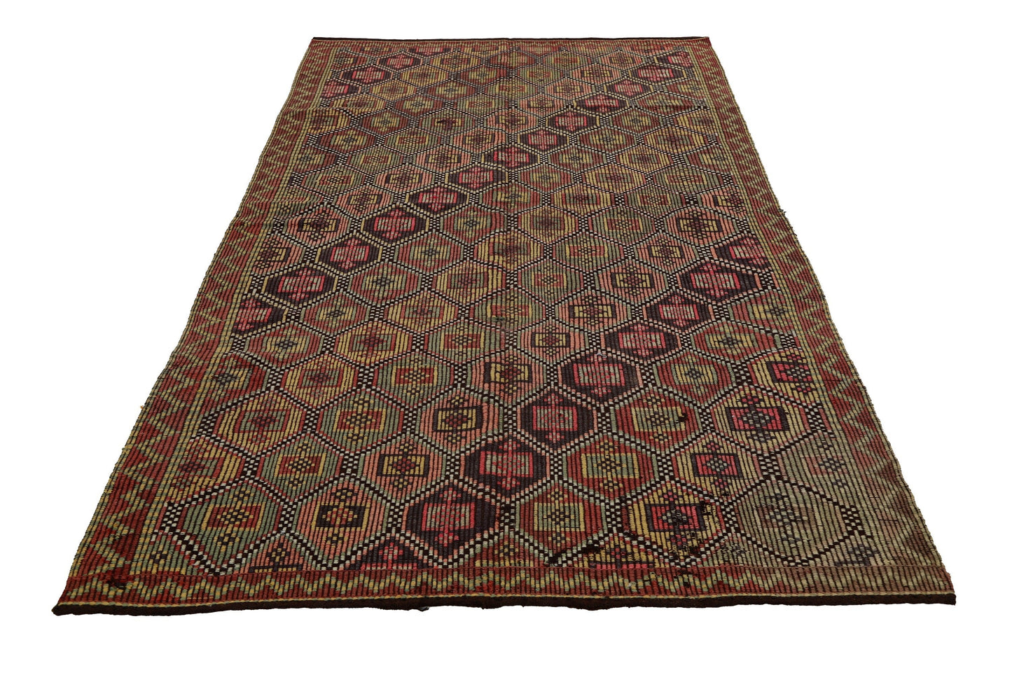 Turkish Kilim Rug, Vintage Kilim Rug, Turkish Rug, Area Rug, Handmade Rug, Entryway Rug, Wool Rug, Old Oriental Rug, Kilim Rug 5x10, 2986