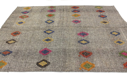 Kilim Rug 6x8, Handmade Unique Kilim Rug, Vintage Kilim Rug, Turkish Kilim, Living Room Rug, Area Kilim Rug, Bohemian Rug, Wool Rug, 3689