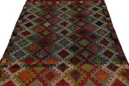 Vintage Turkish Kilim Rug, Area Kilim Rug, Bedroom Rug, Handmade Unique Rug, Primitive Area Rug, Wool Rug, Kilim Rug 5x8, Anatolia Rug, 2876