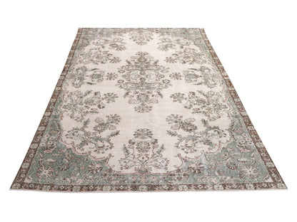 Turkish Vintage Oushak Rug, Handmade Area Faded Rug, Anatolia Rustic Rug, Living Room Rug, Primitive Rug, Vintage Carpet, Rug 6x11, 10480