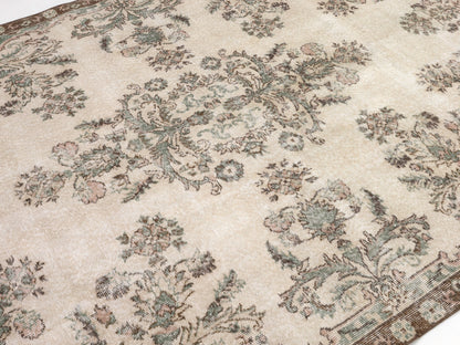 Turkish Vintage Oushak Rug, Handmade Area Faded Rug, Anatolia Rustic Rug, Living Room Rug, Primitive Rug, Vintage Carpet, Rug 6x11, 10480