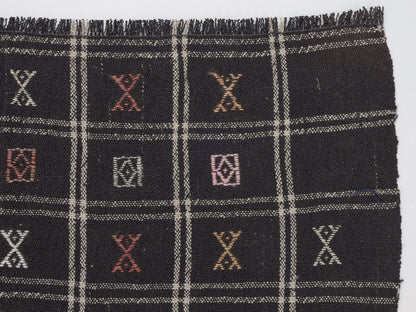 Turkish Kilim, Vintage Kilim, Kilim Rug 5x8, Handmade Rustic Black Kilim Rug, Area Old Kilim Rug, Turkish Kilim Rug, Kid Room Rug, 11166