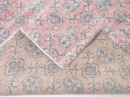 Turkish Rug, Vintage Handmade Anatolia Rug, Oushak Rug, Neutral Area Rug,Turkey Rug, Entryway Rug, Bohemian Eclectic Rug, Rug 6x9, 10386