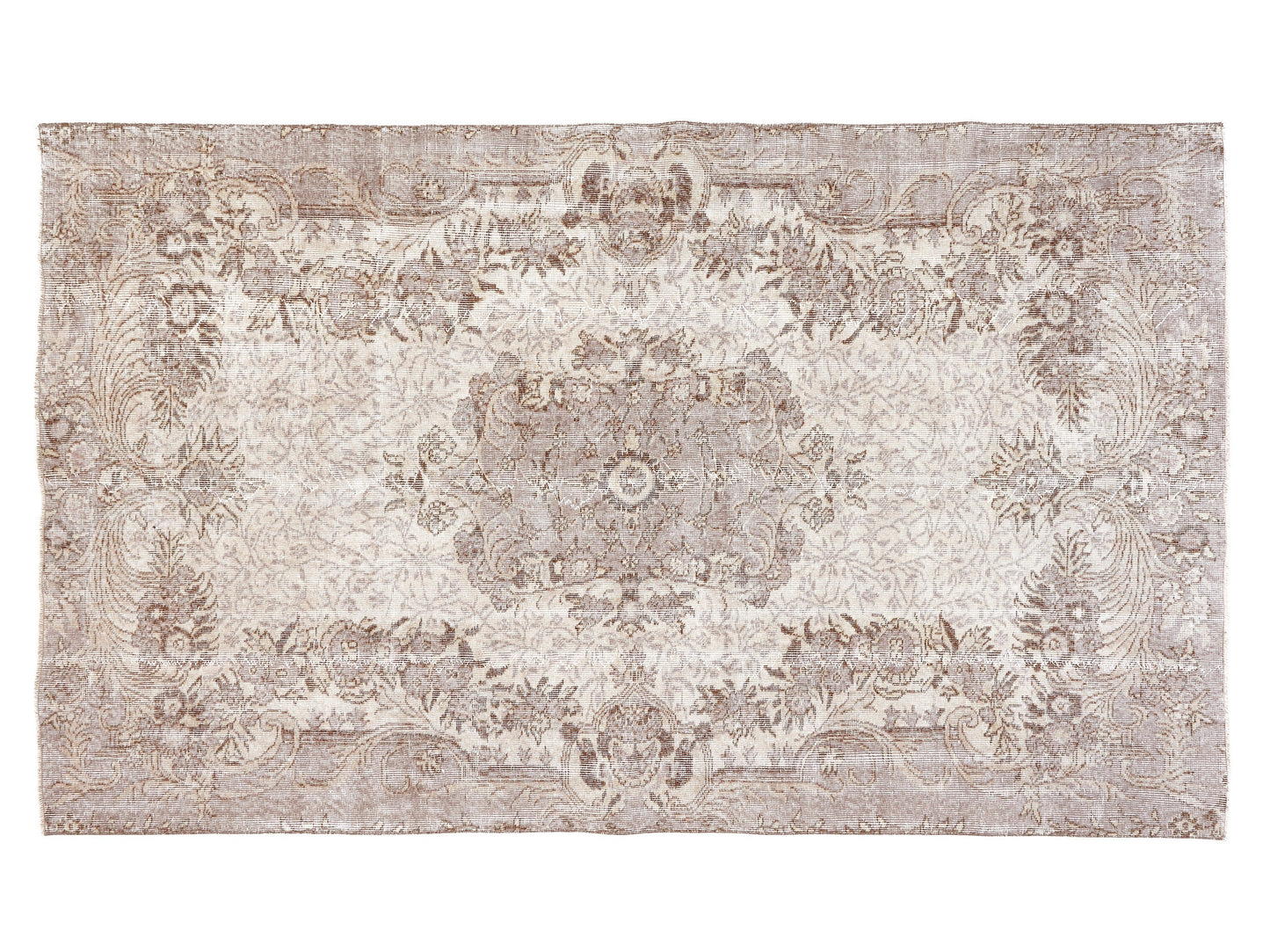 Turkish Oushak Rug, Vintage Handmade Rug, Primitive Rustic Rug, Neutral Faded Rug, Area Rug, Turkey Rug, Living Room Rug, Rug 5x8, 10472