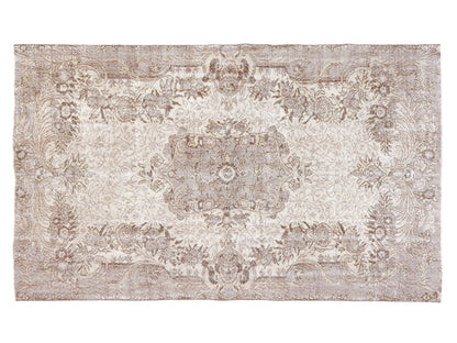 Turkish Oushak Rug, Vintage Handmade Rug, Primitive Rustic Rug, Neutral Faded Rug, Area Rug, Turkey Rug, Living Room Rug, Rug 5x8, 10472