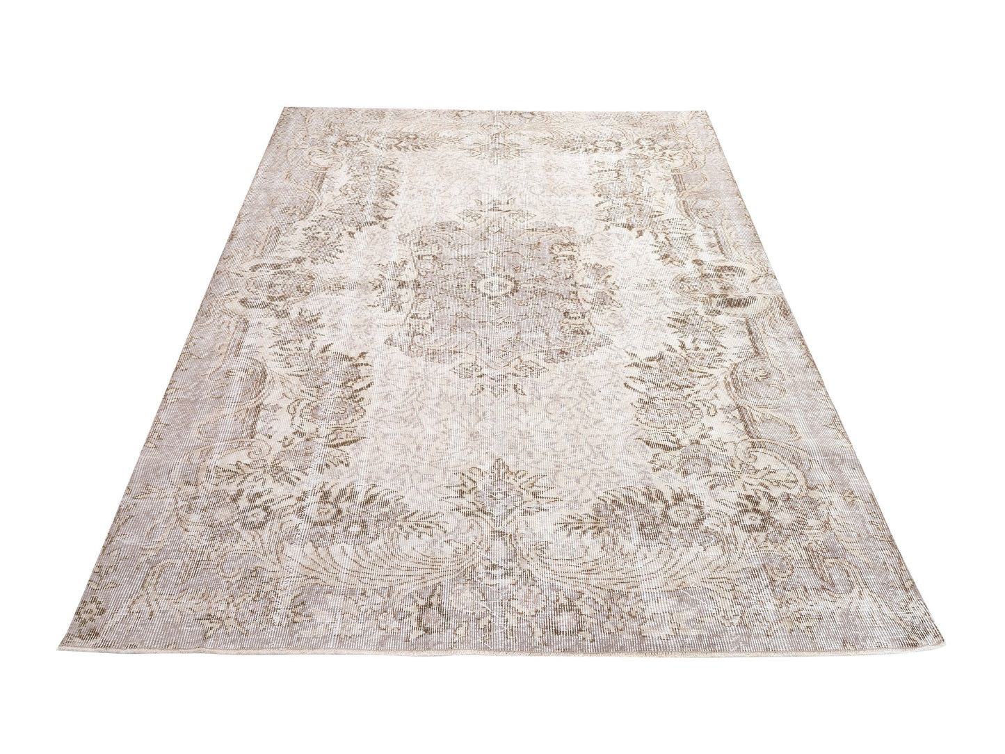 Turkish Oushak Rug, Vintage Handmade Rug, Primitive Rustic Rug, Neutral Faded Rug, Area Rug, Turkey Rug, Living Room Rug, Rug 5x8, 10472