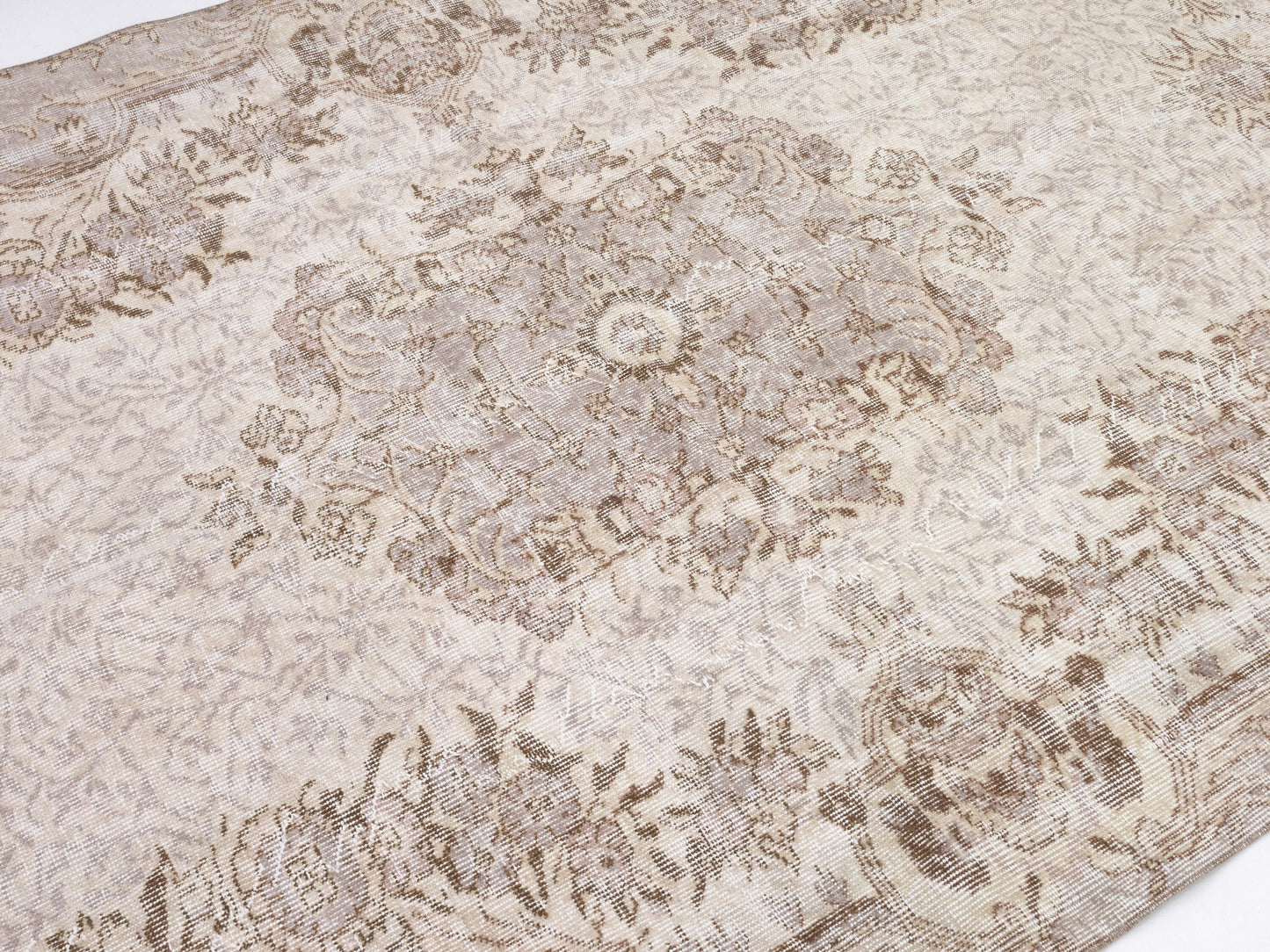 Turkish Oushak Rug, Vintage Handmade Rug, Primitive Rustic Rug, Neutral Faded Rug, Area Rug, Turkey Rug, Living Room Rug, Rug 5x8, 10472