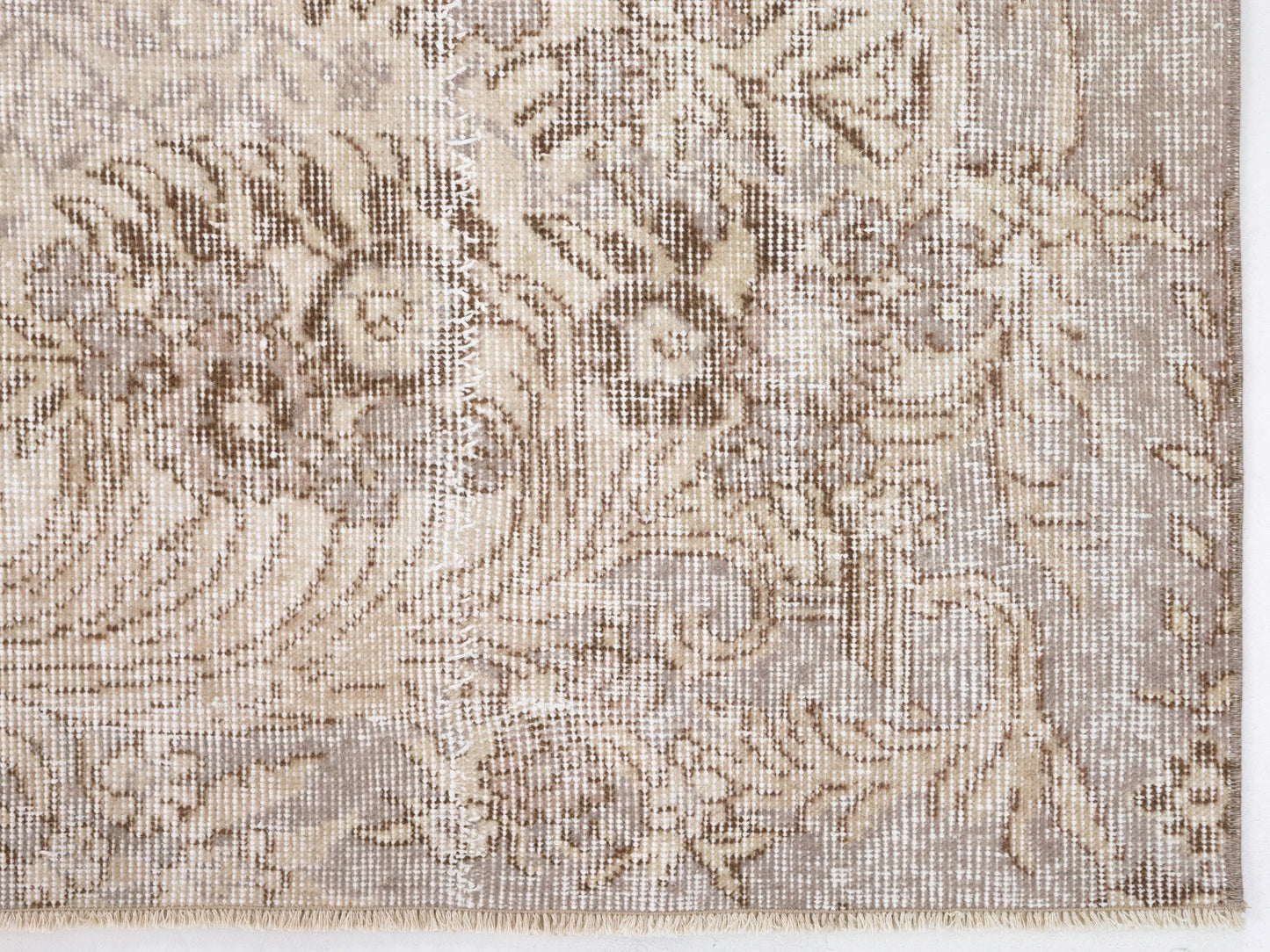 Turkish Oushak Rug, Vintage Handmade Rug, Primitive Rustic Rug, Neutral Faded Rug, Area Rug, Turkey Rug, Living Room Rug, Rug 5x8, 10472