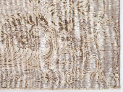 Turkish Oushak Rug, Vintage Handmade Rug, Primitive Rustic Rug, Neutral Faded Rug, Area Rug, Turkey Rug, Living Room Rug, Rug 5x8, 10472