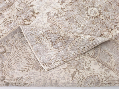 Turkish Oushak Rug, Vintage Handmade Rug, Primitive Rustic Rug, Neutral Faded Rug, Area Rug, Turkey Rug, Living Room Rug, Rug 5x8, 10472