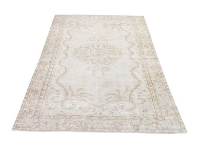 Handmade Rug 5x8, Turkish Oushak Rug, Neutral Floor Rug, Scandinavian Rug, Vintage Antique Rug, Wool Rug, Carpet Rug, Turkey Rug, 10545