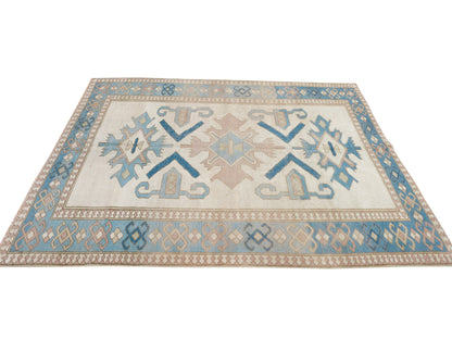Handmade Anatolia Rug, Office Rug, Turkish Oushak Rug, Vintage Rug, Neutral Muted Rug, Carpet Rug, Rug 6x8, Area Rug, Turkish Carpet, 9105