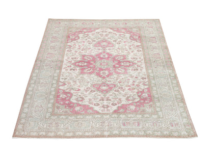 Oushak Rug 4x6, Handmade Faded Rug, Turkish Vintage Rug, Living Room Rug, Area Anatolia Rug, Neutral Rug, Bohemian Eclectic Rug, 10551
