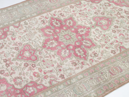 Oushak Rug 4x6, Handmade Faded Rug, Turkish Vintage Rug, Living Room Rug, Area Anatolia Rug, Neutral Rug, Bohemian Eclectic Rug, 10551