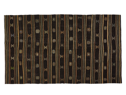 Turkish Kilim Rug, Vintage Kilim Black, Kilim Rug 6x10, Handmade Anatolia Kilim Rug, Entryway Rug, Rustic Rug, Turkish Kilim, 10517