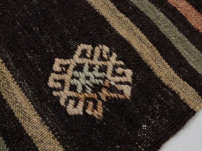 Turkish Kilim Rug, Vintage Kilim Black, Kilim Rug 6x10, Handmade Anatolia Kilim Rug, Entryway Rug, Rustic Rug, Turkish Kilim, 10517