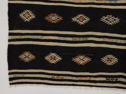 Kilim Rug 6x10, Turkish Kilim, Vintage Kilim, Handmade Unique Black Kilim Rug, Eclectic Rug, Rug Kilim, Entryway Rug, Flat Weave Rug, 10516