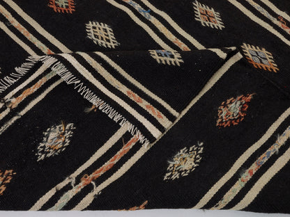 Kilim Rug 6x10, Turkish Kilim, Vintage Kilim, Handmade Unique Black Kilim Rug, Eclectic Rug, Rug Kilim, Entryway Rug, Flat Weave Rug, 10516