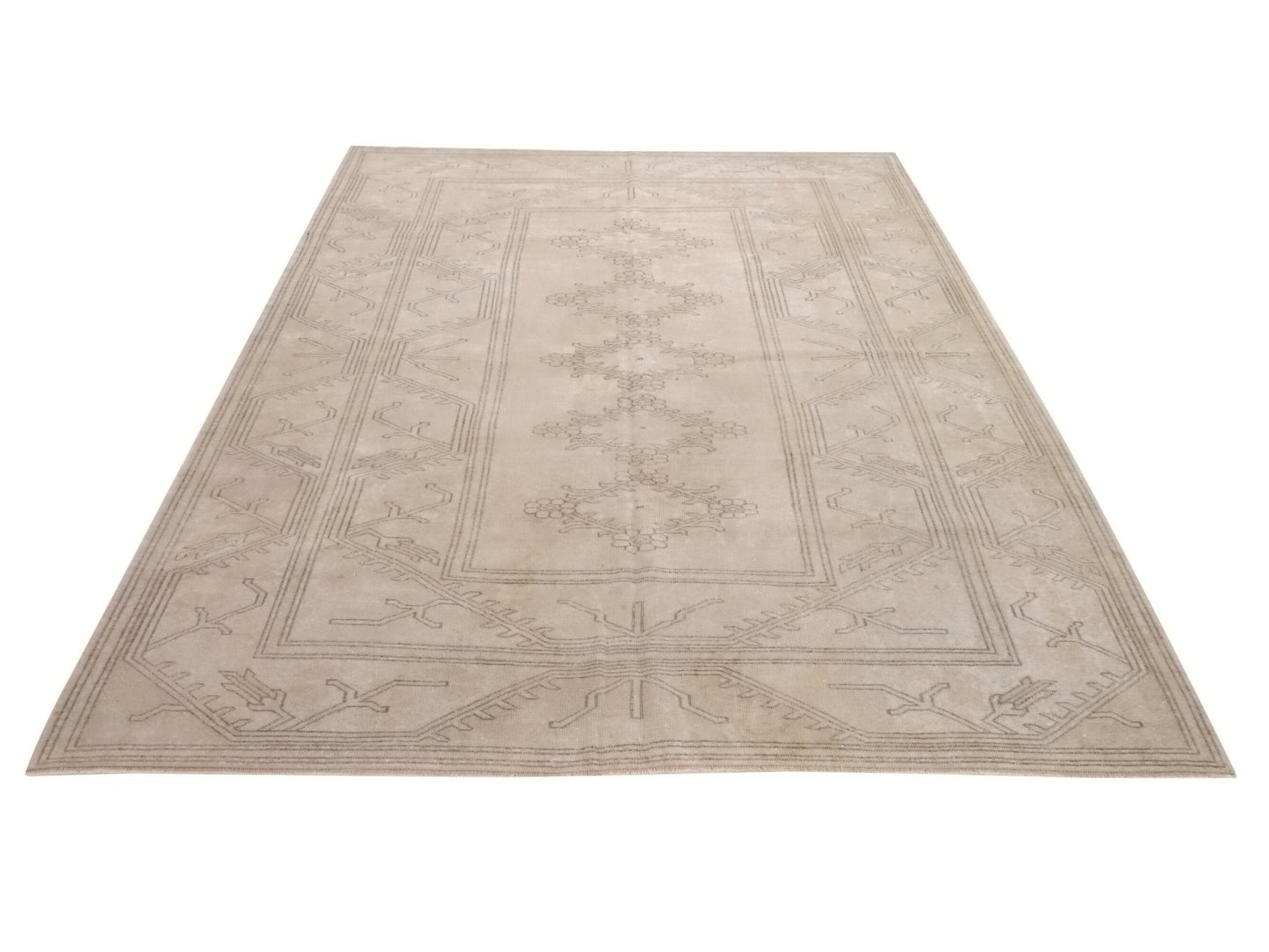 Muted Beige Area Oushak Rug, 7x10 Turkish Oushak Rug, Vintage Handmade Rug, Neutral Turkish rug, Carpet rug, Turkey rug,Pastel rug,9953