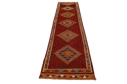 3x13 Rug Runner, Turkish Rug Runner, Oushak Runner, Vintage Runner, Terracotta rug, Unique rug, Turkey rug, Floor runner, Hallway rug,7786