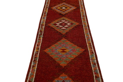 3x13 Rug Runner, Turkish Rug Runner, Oushak Runner, Vintage Runner, Terracotta rug, Unique rug, Turkey rug, Floor runner, Hallway rug,7786