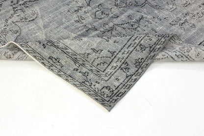 5x9 Turkish Rug Gray ,Vintage Rug, Oushak Rug ,Carpet Rug, Area Rug ,Handmade Rug, Overdye Rug,Gray Rug,Unique Rug,Turkey rug,3293