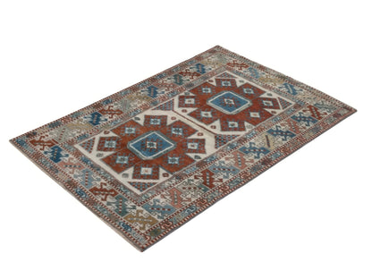 4x6 Area rug, Antique Handmade Vintage Rug, Anatolian Turkish Oushak Rug, Ethnic Neutral Rug, Tribal rug , Small Carpet Rug, 9452
