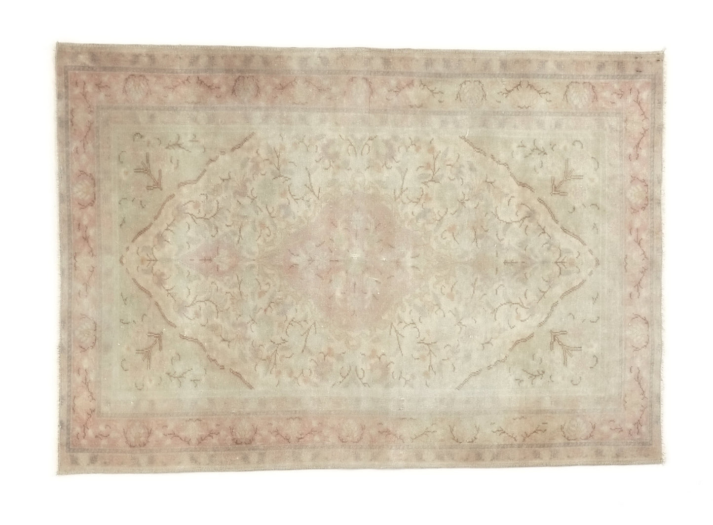 Muted Anatolia Oushak Rug, Small Vintage Carpet Rug, Handmade Wool Turkish rug 3x4, Bedroom rug, Turkish Carpet, Pastel Turkish Rug, 9044
