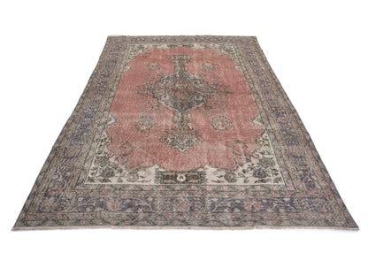 Bohemian Oushak Rug, Vintage Turkish Oushak Rug, 7x11 Area rug, Carpet rug, Anatolia rug, Unique Rug, Eclectic Decor, Living room rug, 9015