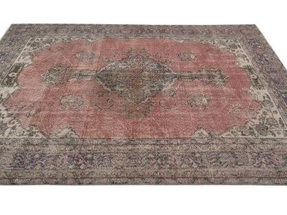 Bohemian Oushak Rug, Vintage Turkish Oushak Rug, 7x11 Area rug, Carpet rug, Anatolia rug, Unique Rug, Eclectic Decor, Living room rug, 9015