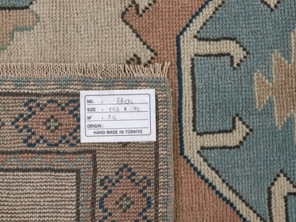 Muted Turkish Oushak Rug, Small Vintage Rug 3x5, Handmade Rug, One of a kind rug, Coastal decor, Turkish Rug, Bedroom rug, Anatolia rug,8804