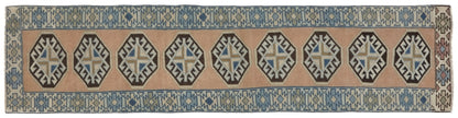 Vintage Hallway Runner, Oushak Turkish Runner Rug, Carpet Runner, Rug Runner 2x9, Kitchen Runner Rug, Bedroom rug, Entryway Rug, 8764