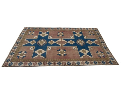 5x8 Turkish Oushak Vintage Rug, Handmade Area Carpet rug, Bedroom rug, Bohemian rug, Floor rug, Living room rug, Anatolia rug, 8762