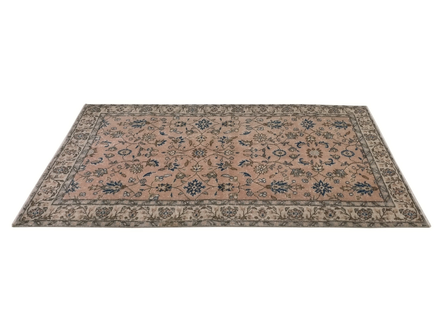 Bohemian Decor Area Rug, 4x6 Turkish Rug, Oushak Rug, Vintage rug, Carpet rug, Handmade rug, Faded rug, Bedroom rug, Floral Rug, 8699