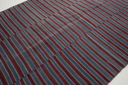 6x9 Vintage Turkish Kilim rug,6.4x8'9 ft,Striped rug,Pale rug,Unique rug,Farmhouse rug,Neutral rug,Area rug 6x9,Living room rug,9699