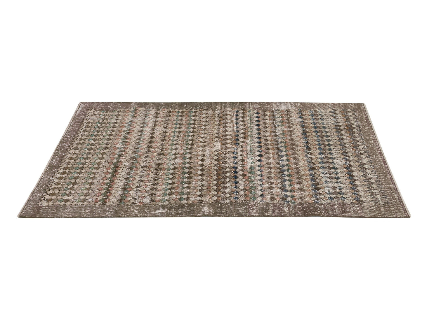 Scandinavian Turkish Rug, Oushak Rug, Vintage Rug, Carpet rug, Checked rug, Antique Rug, Bedroom rug, Art deco rug, Area rug 3x6, Rug,8903