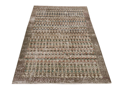 Scandinavian Turkish Rug, Oushak Rug, Vintage Rug, Carpet rug, Checked rug, Antique Rug, Bedroom rug, Art deco rug, Area rug 3x6, Rug,8903