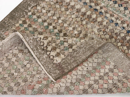 Scandinavian Turkish Rug, Oushak Rug, Vintage Rug, Carpet rug, Checked rug, Antique Rug, Bedroom rug, Art deco rug, Area rug 3x6, Rug,8903