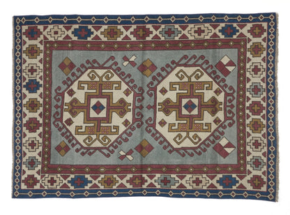 One of a kind Oushak Vintage Rug , Turkish rug, 4x6 Neutral Handmade Rug, Antique rug, Unique rug, Ethnic rug, Small Turkish Rug, 8916